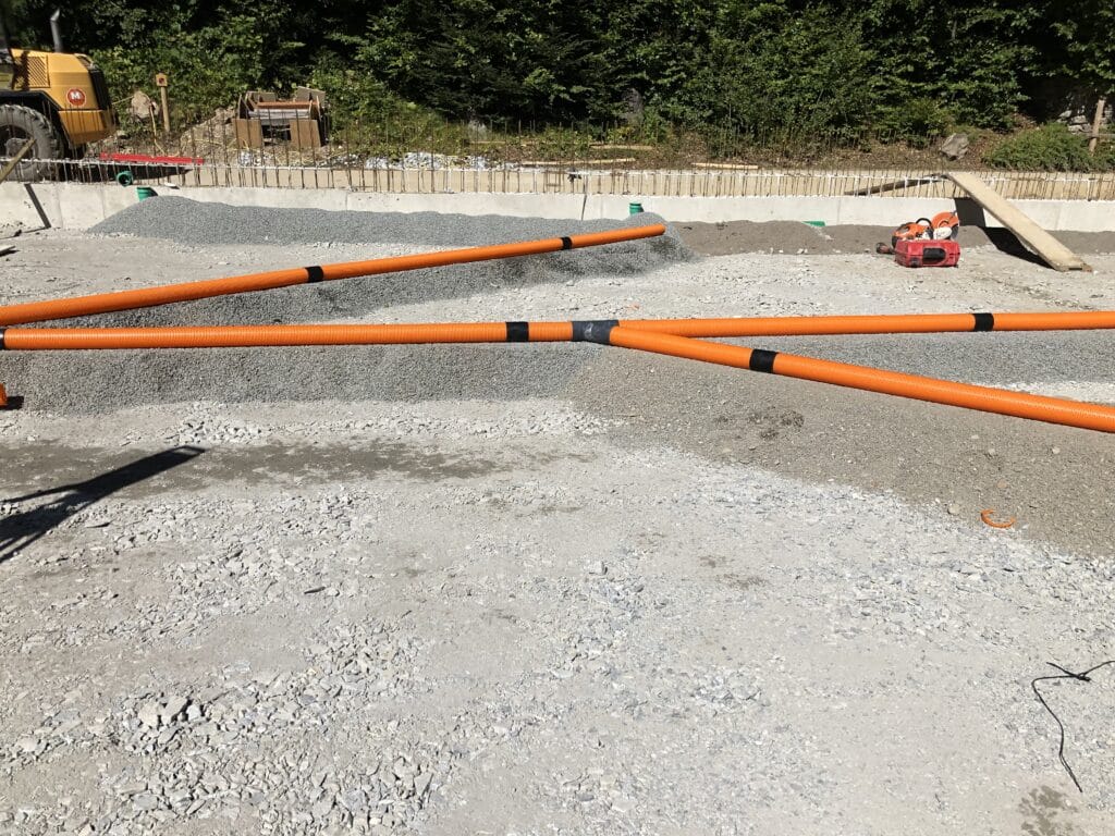 Fischgrät-artige Radondrainage