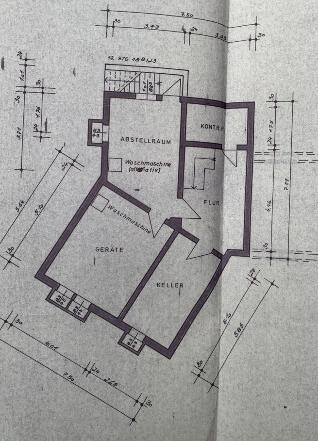 Grundriss des Kellergeschosses