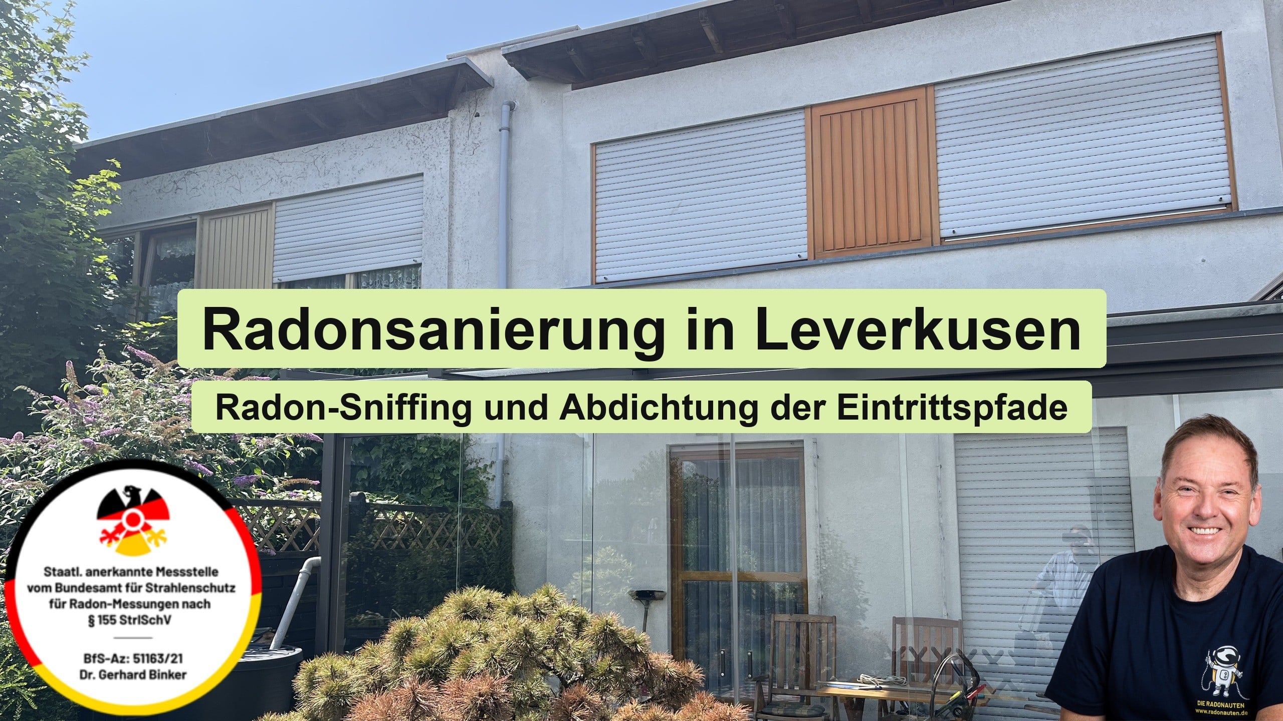 Radonsanierung in Leverkusen: Radon-Sniffing und Abdichtung der Eintrittspfade