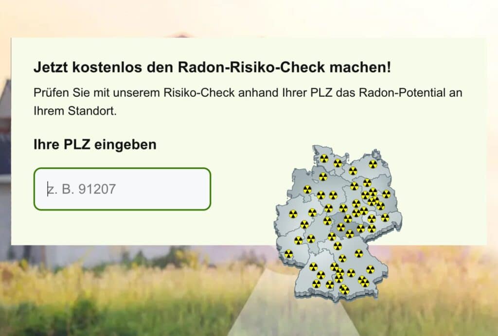 Radon nach PLZ – Kostenlos Ihr Risiko prüfen